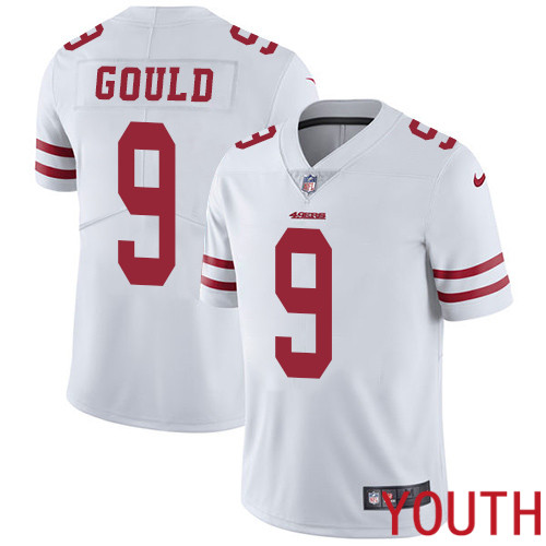 San Francisco 49ers Limited White Youth Robbie Gould Road NFL Jersey #9 Vapor Untouchable